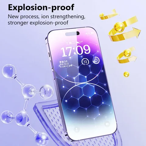 Закаленное стекло HD для iPhone 11-17 Pro Max, защитное стекло для экрана — изображение продукта