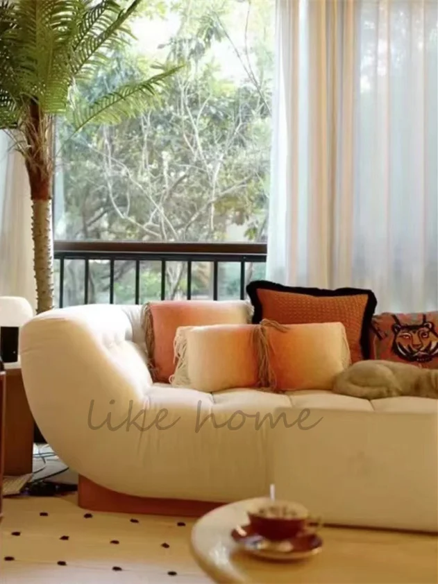 Креативный диван из ткани б/у с кошачьими царапинами кремовый мангостин лодка