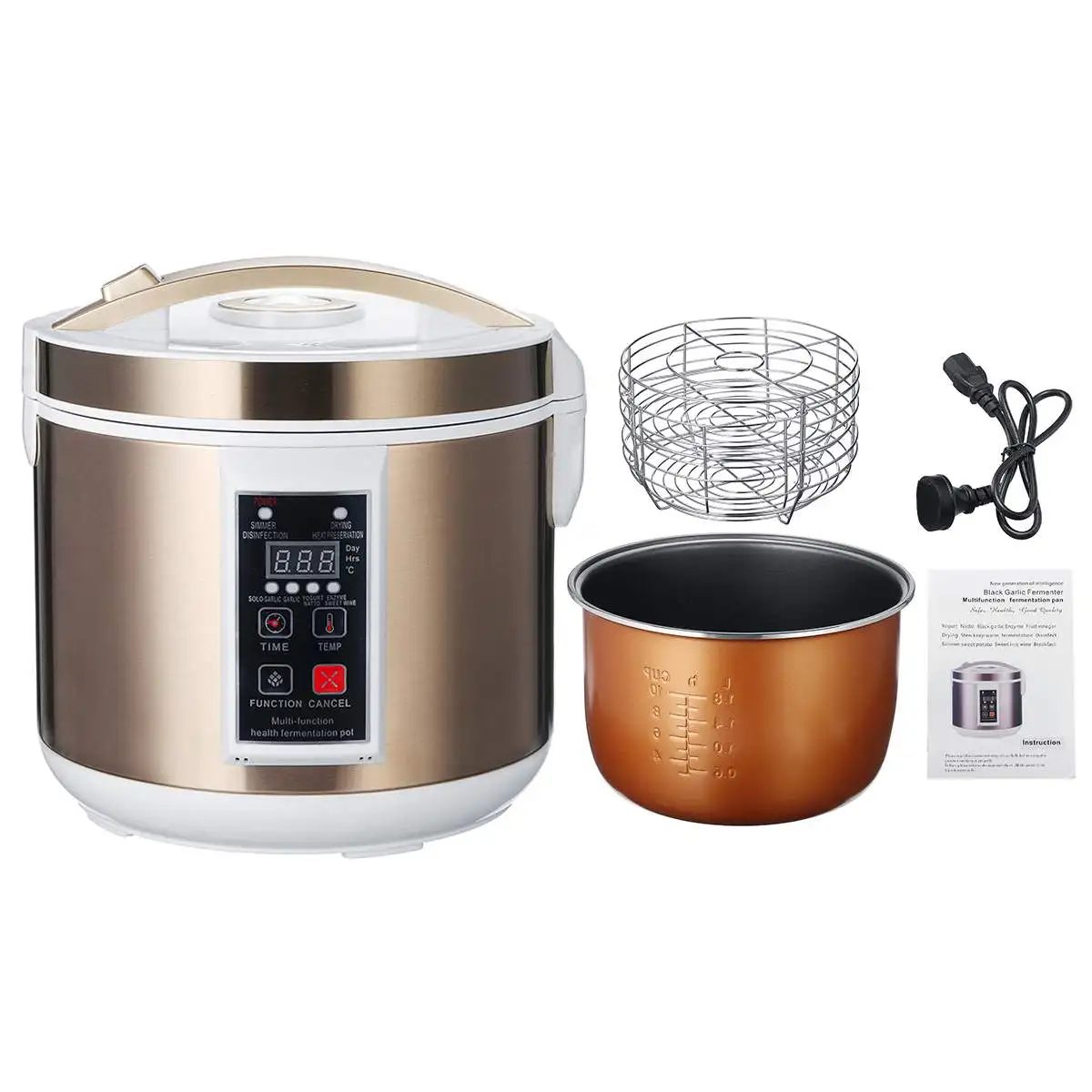 

6L 220V Automatic Black Garlic Fermenter Yogurt Maker Intelligent Control DIY Cooker Garlic Ferment Smart Fermentation Machine