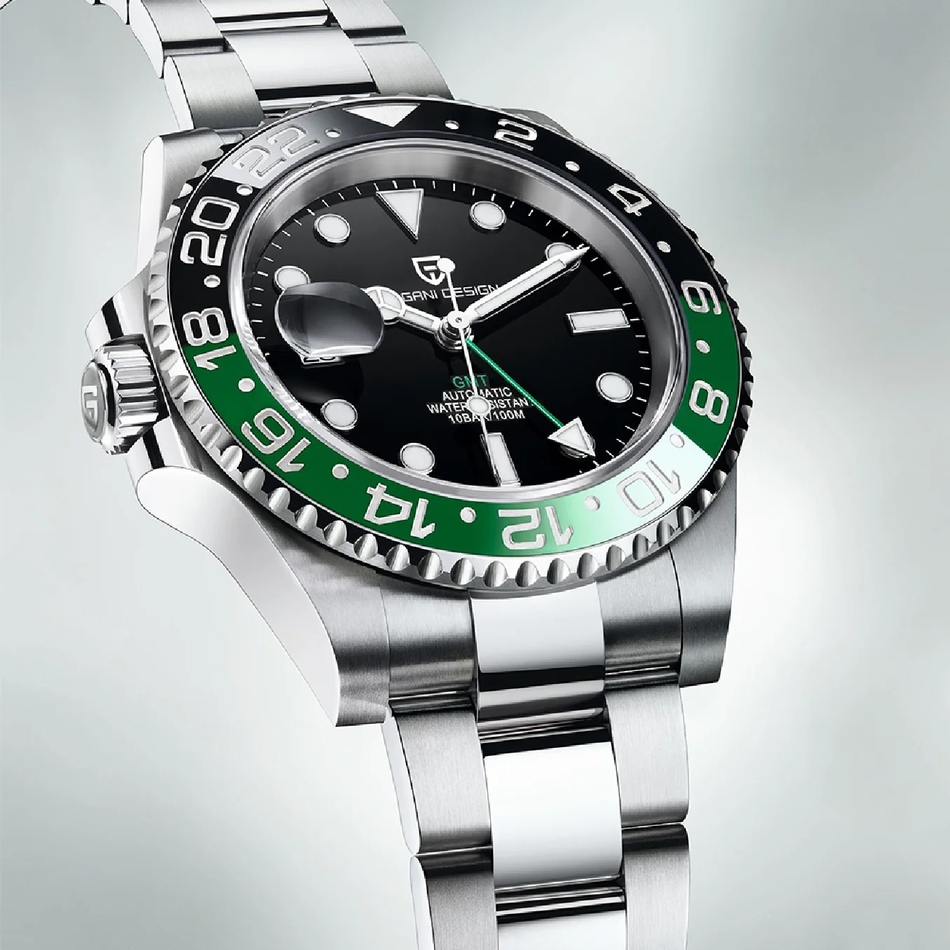 

2022 PAGANI DESIGN New Business Left Crown Men Mechanical Wristwatches 100M Waterproof Sapphire Glass PD-1662 GMT Watch for Men