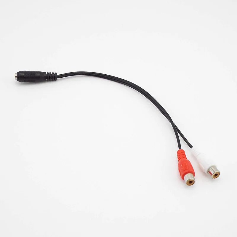 

Universal 3.5mm Stereo Audio Female connector Jack to 2 RCA female Socket to Headphone 3.5 Y Adapter Cable O1