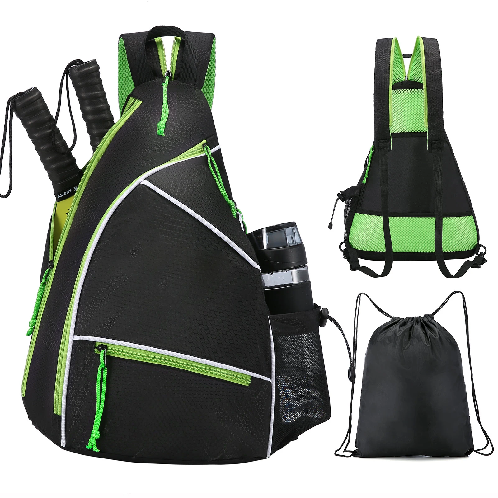 

Pickleball Bag Tennis Badminton Backpack Adjustable Storage Bag for Waterproof Smooth Zipper Cusion Padding Pickleball Backpack