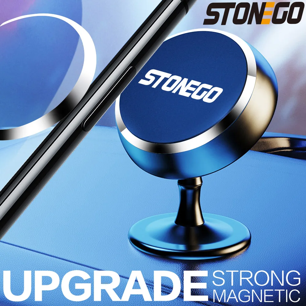 Металлический магнитный держатель для телефона для автомобиля, [обновленные магниты N52], сильный магнит, автомобильное крепление с поворотом на 360 °, подходит для всех смартфонов
