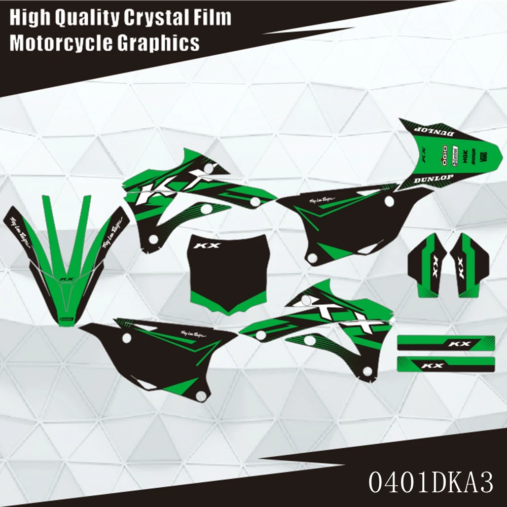 

For KAWASAKI KX85 KX100 KX 85 KX 100 2014 2015 2016 2017 2018 2019 2020 Full Graphics Decals Stickers Motorcycle Background