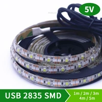 usb led strip lamp 2835smd dc5v flexible led light tape ribbon 1m 2m 3m5m hdtv tv desktop screen backlight bias lighting