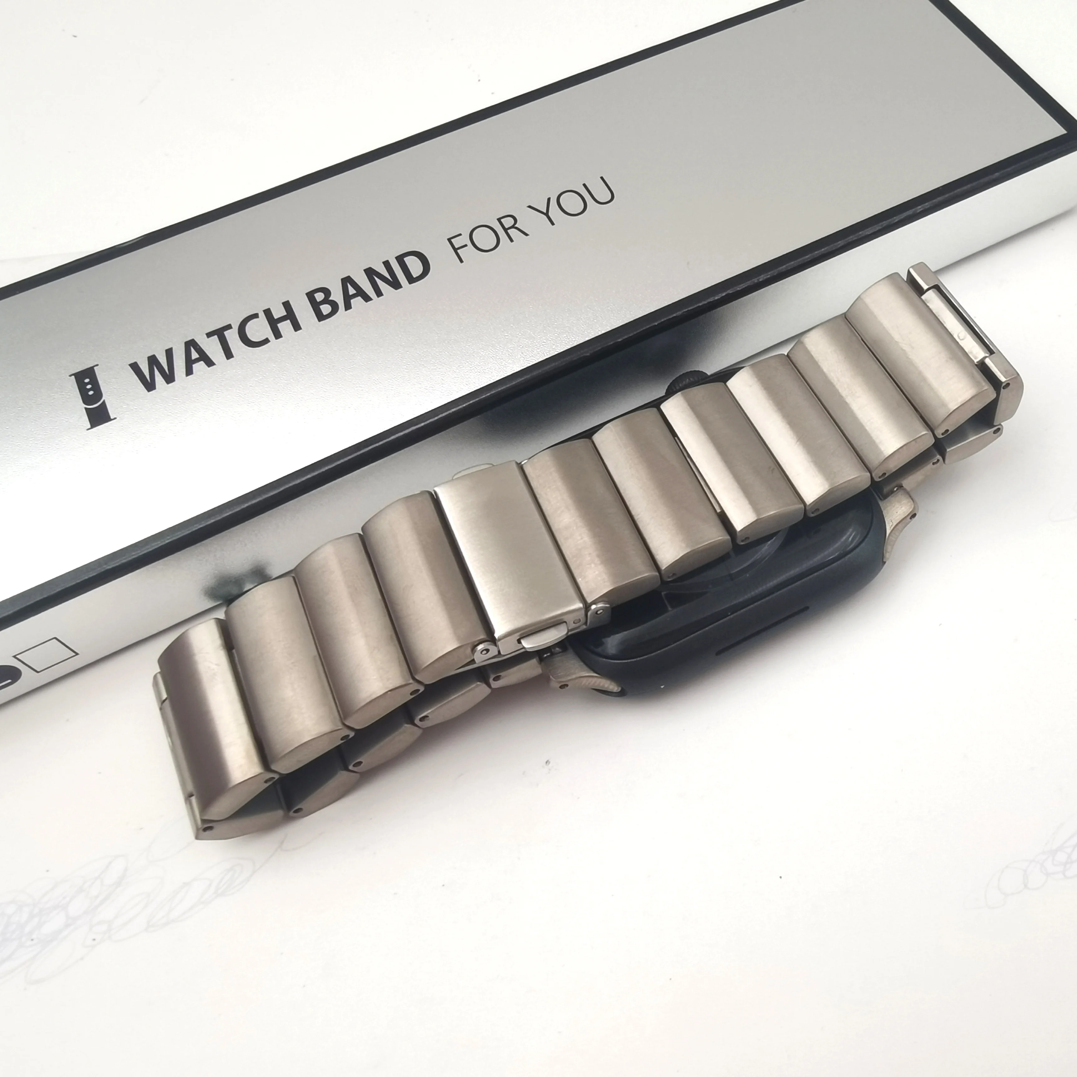 Luxury Titanium Band For Apple Watch Ultra 49mm 45mm 41mm 44mm 40mm Men Business Metal Strap iWatch Series 8 7 6 SE 5 WristBand