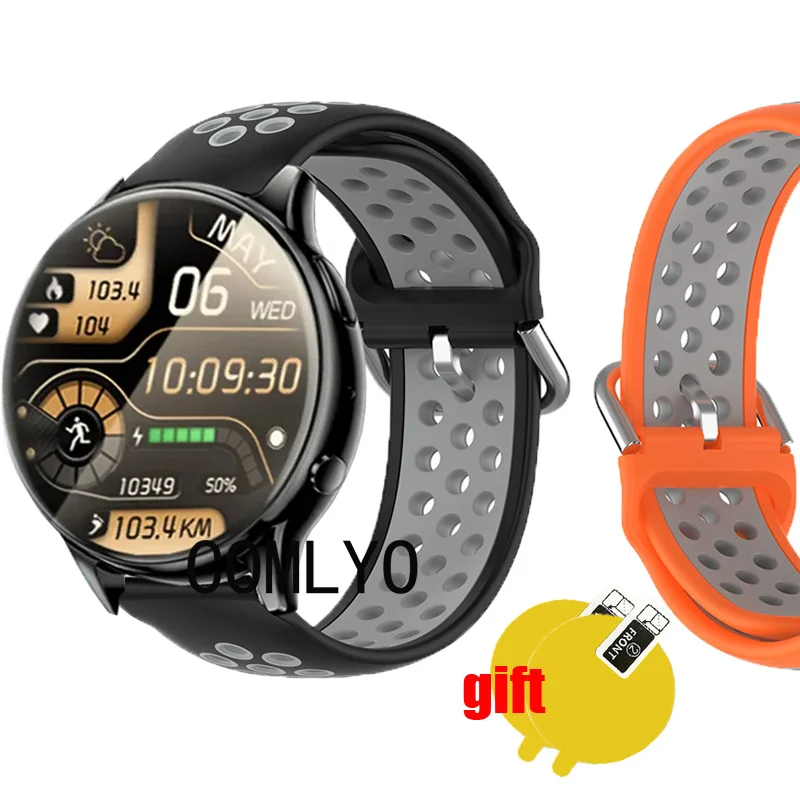 

Ремешок для смарт-часов KUMI GW5, силиконовый дышащий спортивный браслет, Защитная пленка для экрана для женщин и мужчин