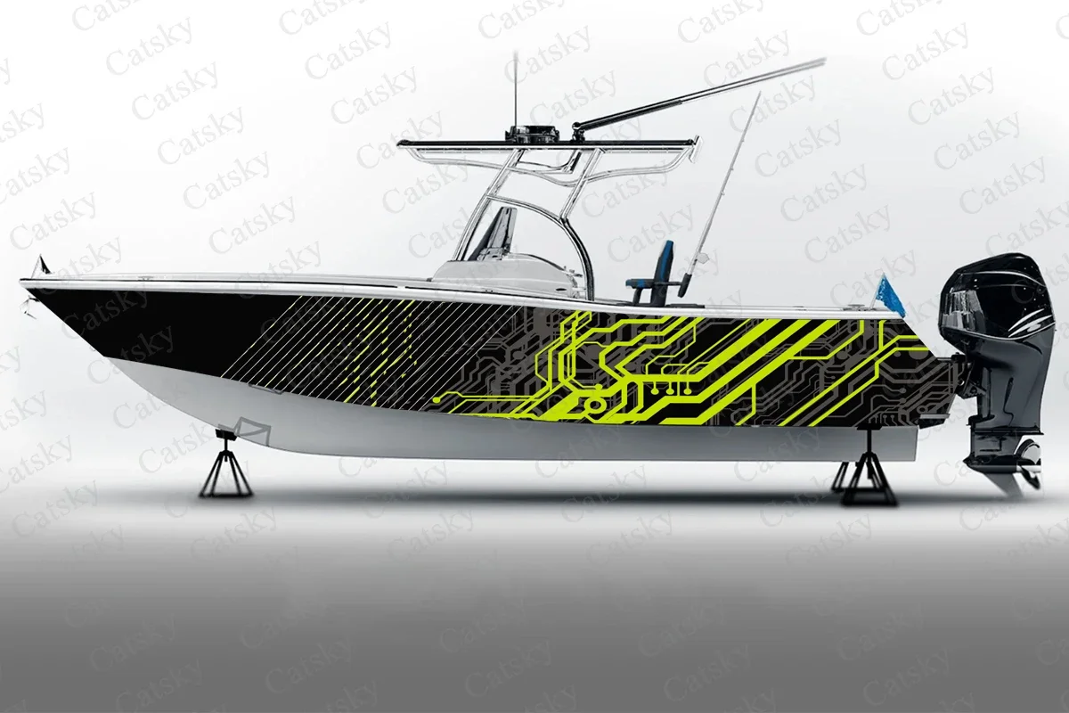 Абстрактная геометрическая векторная нерегулярная наклейка для лодки упаковка