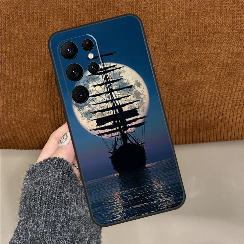 Чехол для телефона Пиратский корабль Samsung Galaxy S25 Ultra S9 S10 Plus S20 S21 S22 S23 FE S24 Back Cover