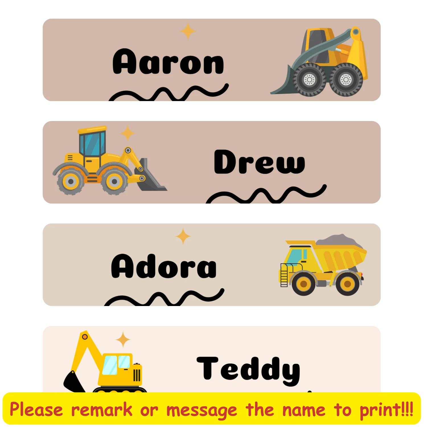 Водостойкие персонализированные именные этикетки для детей наклейки на заказ