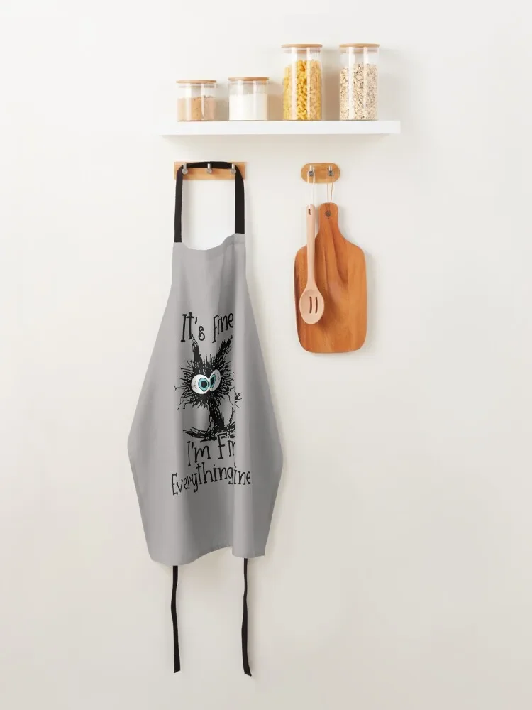 Замечательно я в порядке все хорошо забавный фартук для кухни с кошкой женщин
