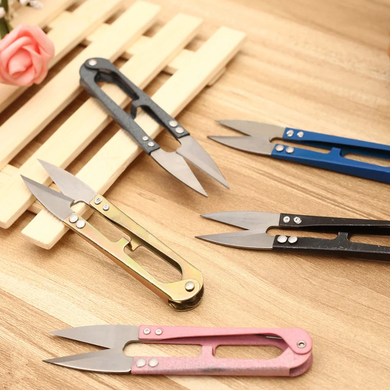 

1 Piece of 2017 Multicolor Trimming Sewing Scissors Pliers U-shaped Scissors Yarn Stainless Steel Embroidery Craft Scissors