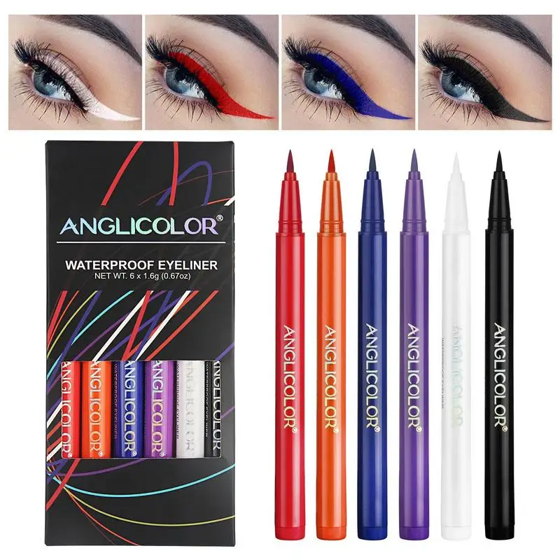 

Neon Eyeliner Pen High Pigmented Colorful Mate Eyeliner Women Eye Makeup Accessories For Halloween Party Stage Performance