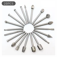 20pcs shank tungsten carbide milling cutter rotary tool burr double diamond cut rotary dremel tools electric grinding
