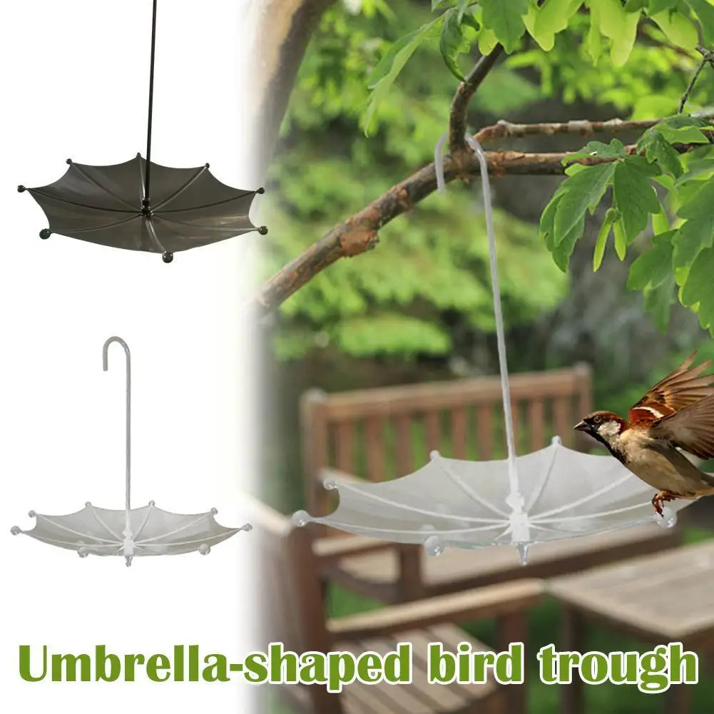 

Umbrella-Shaped Bird Trough Wild Bird Feeders For Outdoor Metal Umbrella-Shaped Bird Bath Feeder To In The Garden Decor M4B4