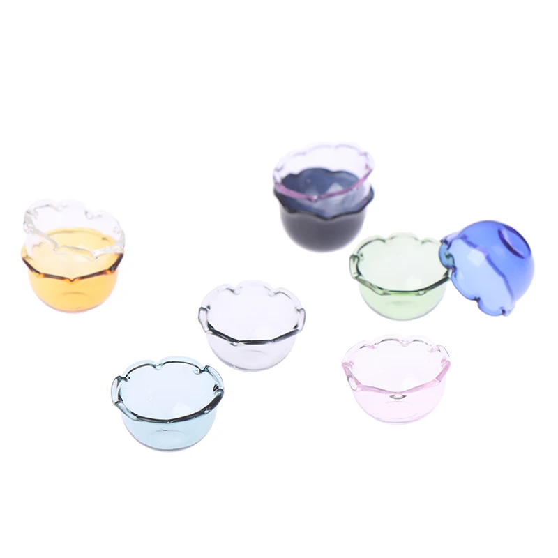 

1PCS 1:12 Dollhouse Miniature Glass Bowl Doll House Kitchen Furniture Accessories Toys