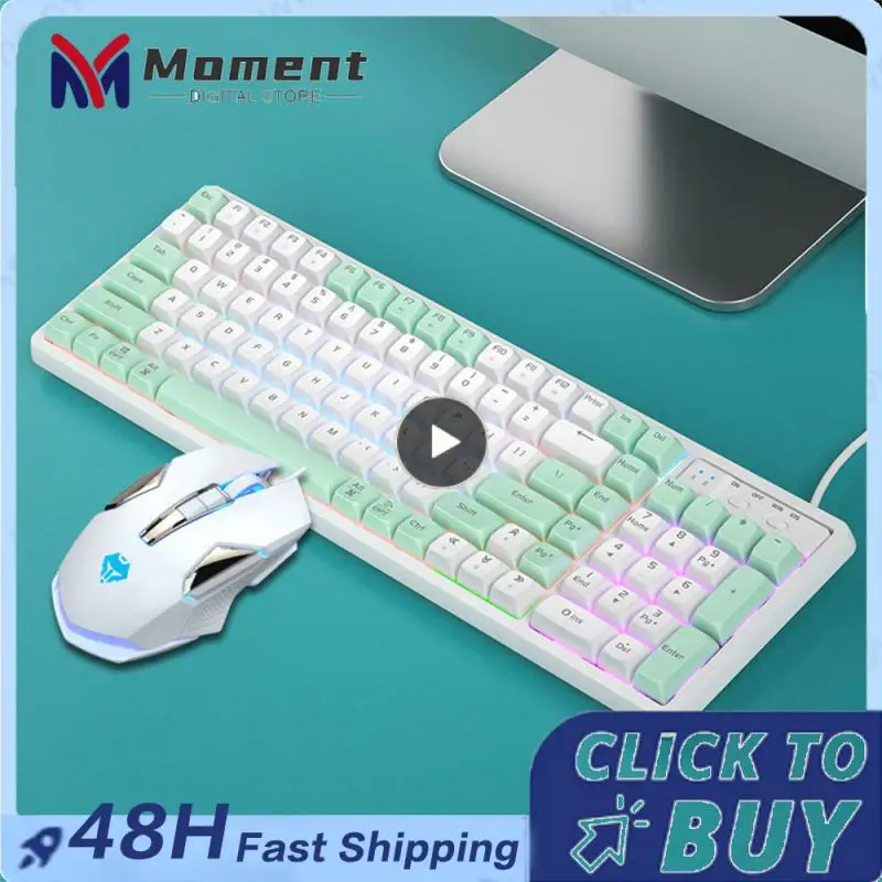 

Hot Swap Keyboard Mechanical Keyboard Universal Keyboard And Mouse Set Linear Red Axis 102 Keys Gaming Keyboard Hot Plug Wired