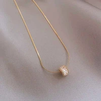 summer copper alloy zircon necklace short necklace for woman fashion jewelry korean new party girls luxury clavicle chain