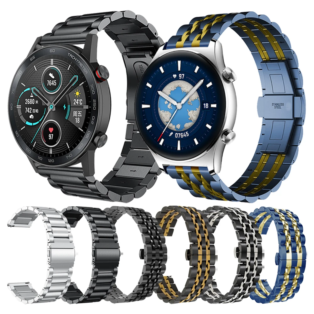 

Металлический ремешок для часов HONOR Watch GS 3/GS Pro, ремешок для смарт-часов HONOR MagicWatch 2 46 мм 42 мм, браслет для часов из нержавеющей стали