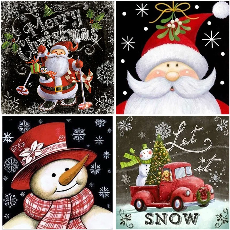 

5D Diamond Painting Santa Claus Diamond Mosaic Christmas Diamond Embroidery Winter DIY Full Round Drill Cross Stitch Home Decor