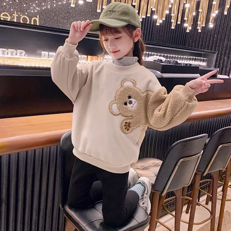 Children's Sweatshirt Baby Boys Girls Clothing Full Sleeve Pullover Toddler Sweater Kids Autumn Hoodies Clothes Bear Outerwear