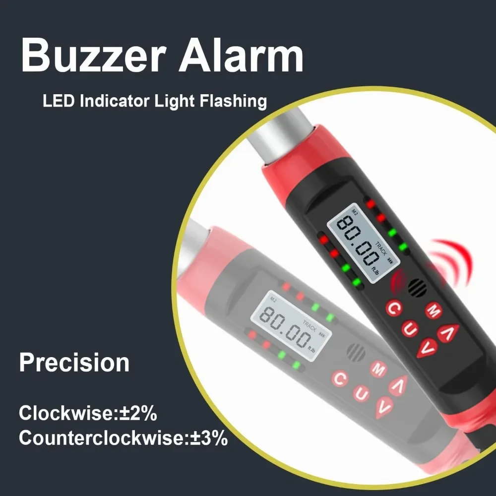 Регулируемый Цифровой Динамометрический ключ для 5-99.6ft-lbs/6.8-135N-m 14 × 18 мм открытый