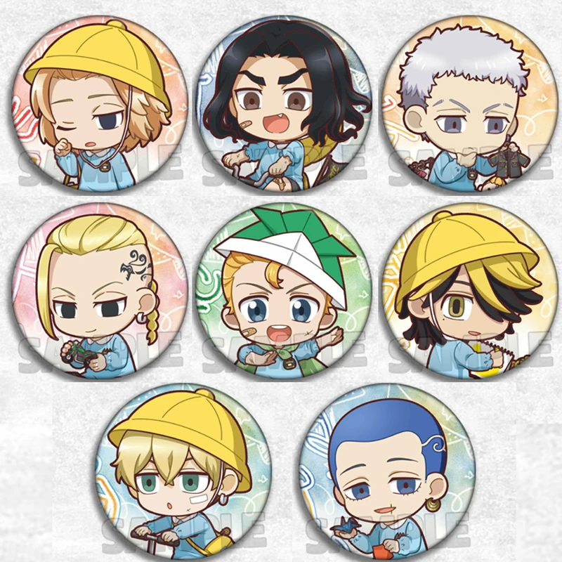 

8pcs Anime Badge Tokyo Revengers Sano Manjiro Ryuguuji KenPin Brooch Button