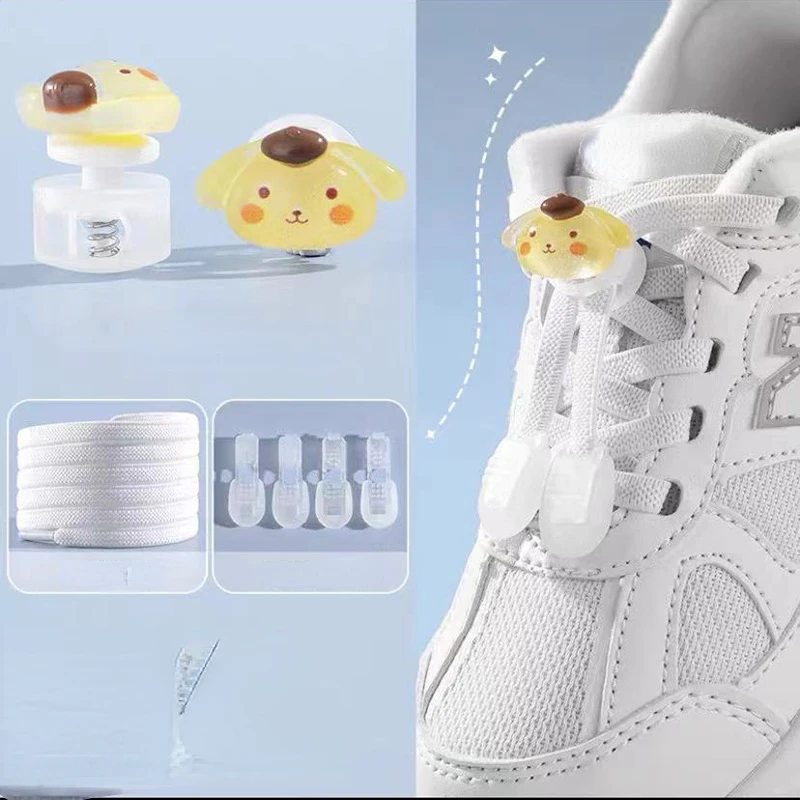 Lazy person shoelace buckle children's binding elastic band shoe rope fixing buckle shoe buckle anti falling buckle head decor