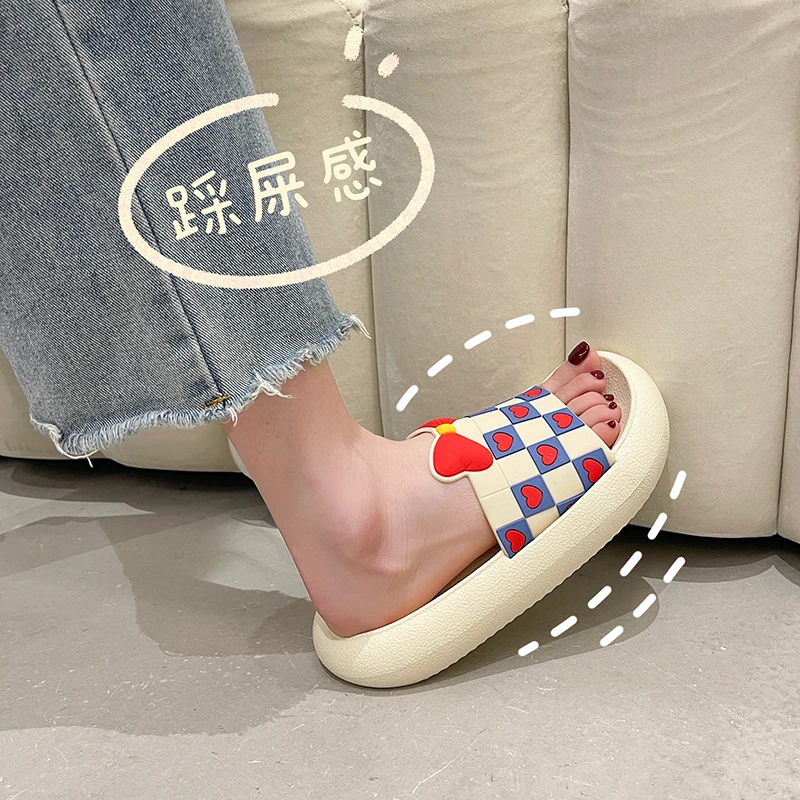 

Slippers Women Summer Sandals 2022 Fashion Flip Flops Beach Diamond Flat Shoes Outdoor Sandals Black and White Checkerboard