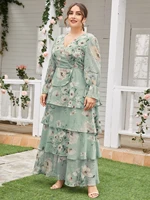 toleen casual elegant women plus size large maxi dresses 2022 spring floral boho long sleeve oversized evening festival clothing