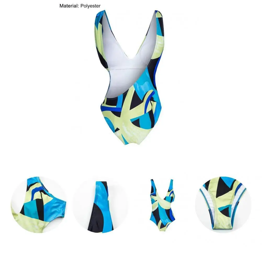 

Beachwear Charming Digital Print Bathing Suit Monokini Padded One-piece Bikini Wire Free for Vacation