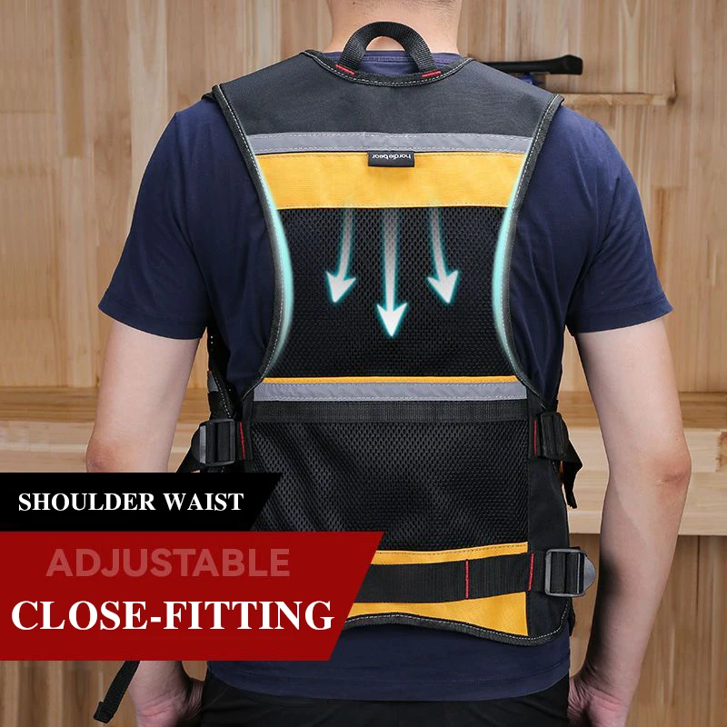 Multifunctional Tool Vest Bag Organizer Tools Pouch Hammer Holder Screwdriver Wrench Electrician Woodworking Bag Fishing Toolbag images - 6
