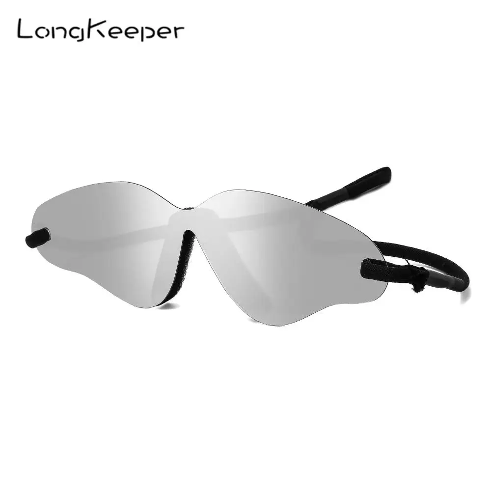 

Oversized Punk Y2K One Piece Sunglasses Women Rope Legs Brand Design Sun Glasses Men Rimless Goggle Shades Uv400 New Longkeeper