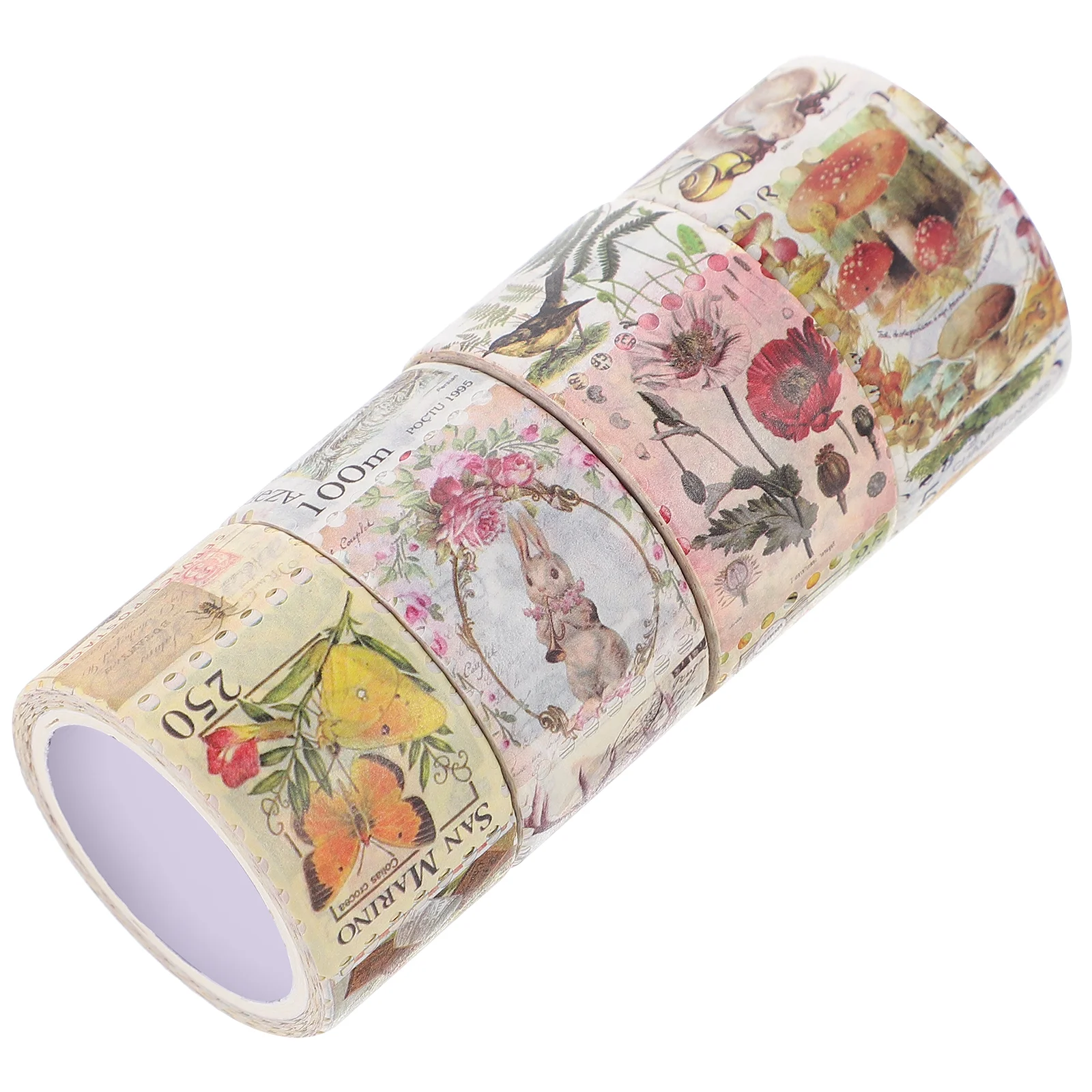 

4 Rolls Retro Stamp Stickers Decorative DIY Scrapbook Diary Hand Account Sticker