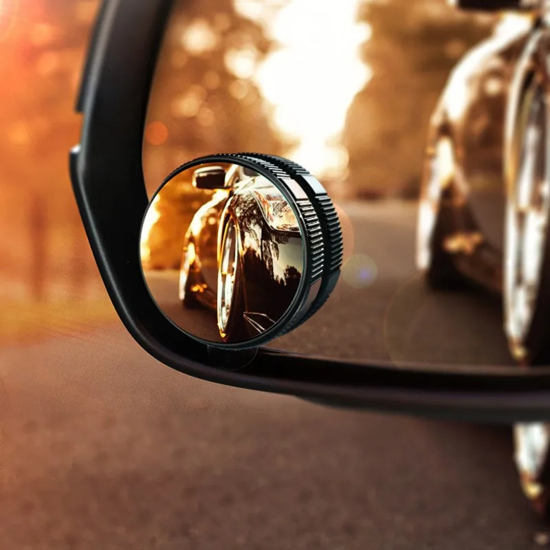 

2Pcs Mini Blind Spot Mirror 360 Degree Rotation Wide Angle Waterproof Car Convex Parking Mirror Driving Safety for Vehicle