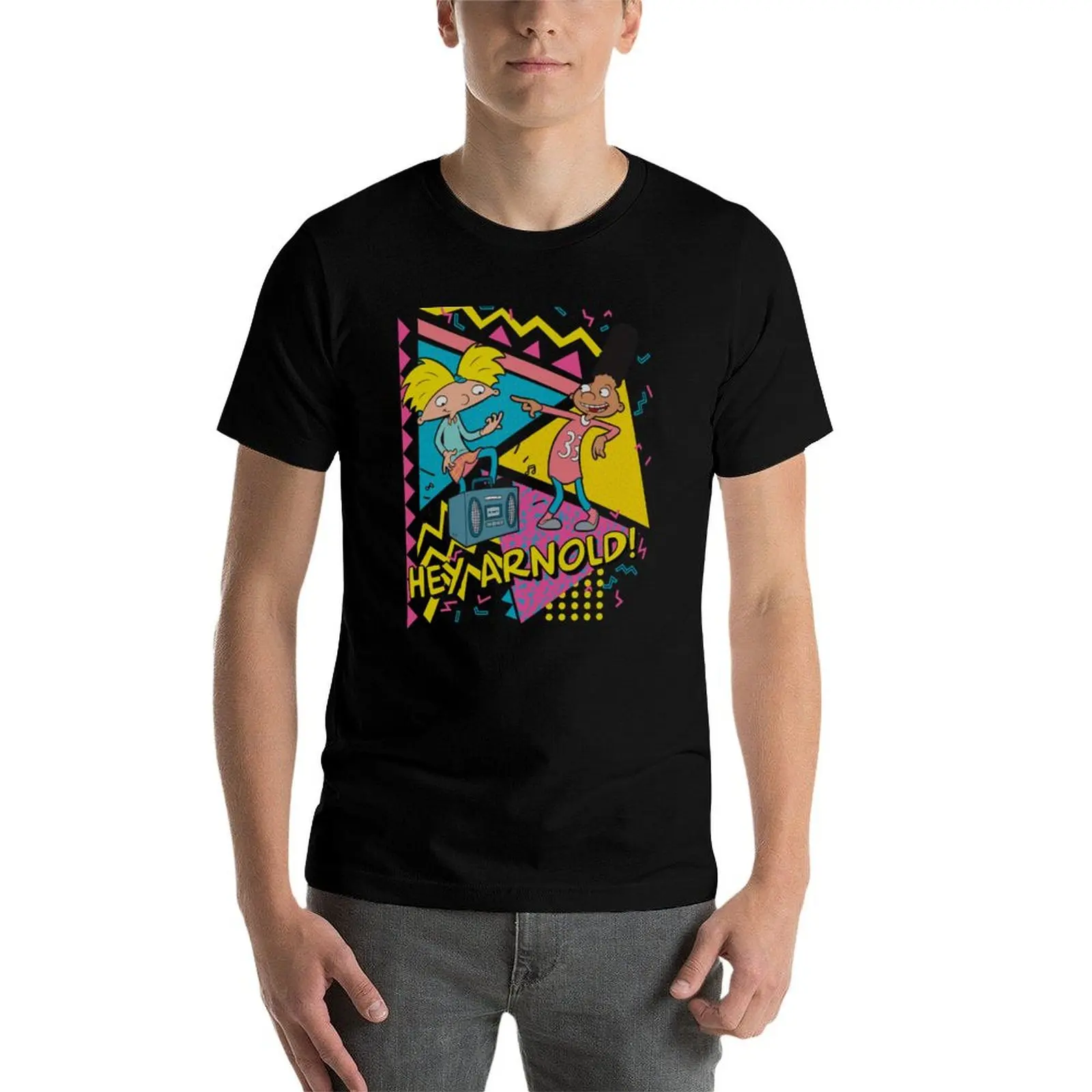 Эй Арнольд! Футболка Gerald Best Friends Boombox черная мужская одежда кавайная новое издание