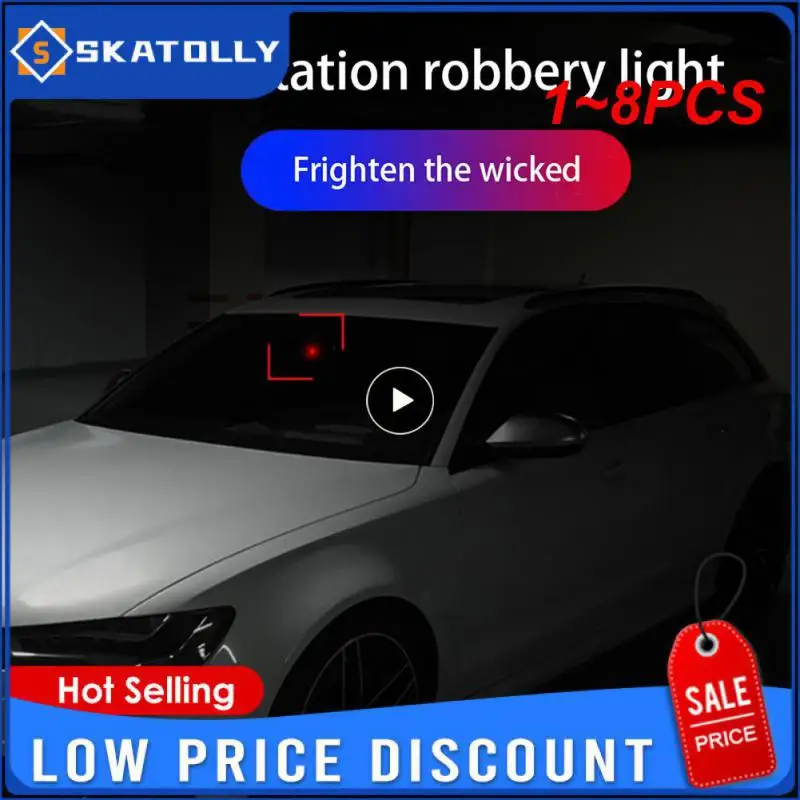 

1~8PCS Solar Car LED Alarm Security Light Simulated Dummy Alarm Wireless Warning Anti-Theft Caution Lamp Flashing Imitation