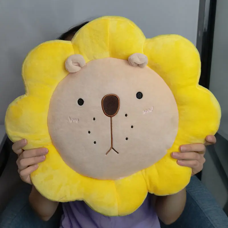 

Stuffed Eight Petal Flower Cushion Girly Room Decor Sunflower Lion Pillow Bay Window Flower Setting for Kids Bedroom Seat Pillow