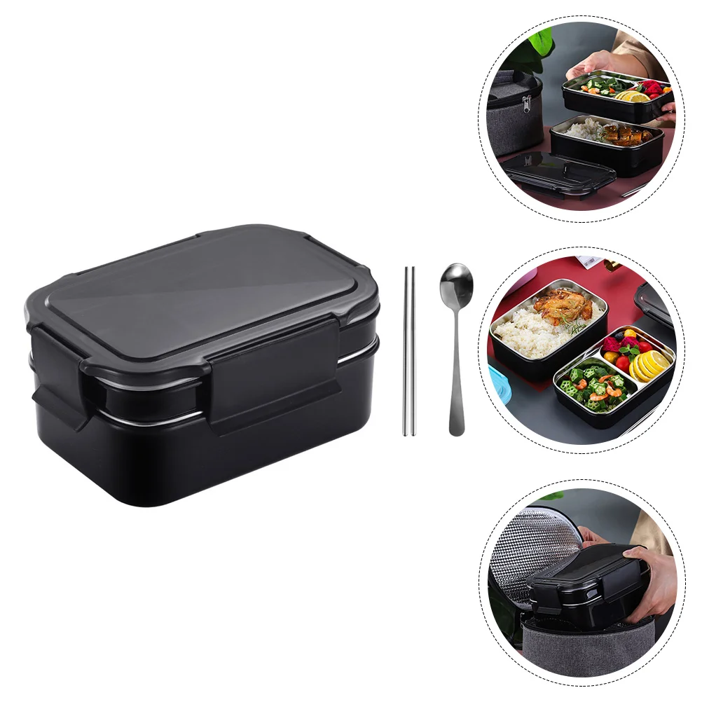 

Box Bento Lunch Stainless Steel Insulated Thermal Containers Compartment Metal Stackable Tiffin Food Boxes Snack Container Lid