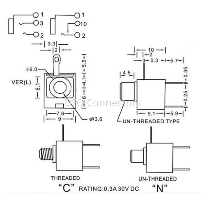 Разъемы PJ301M 3 5 мм 3-контактные