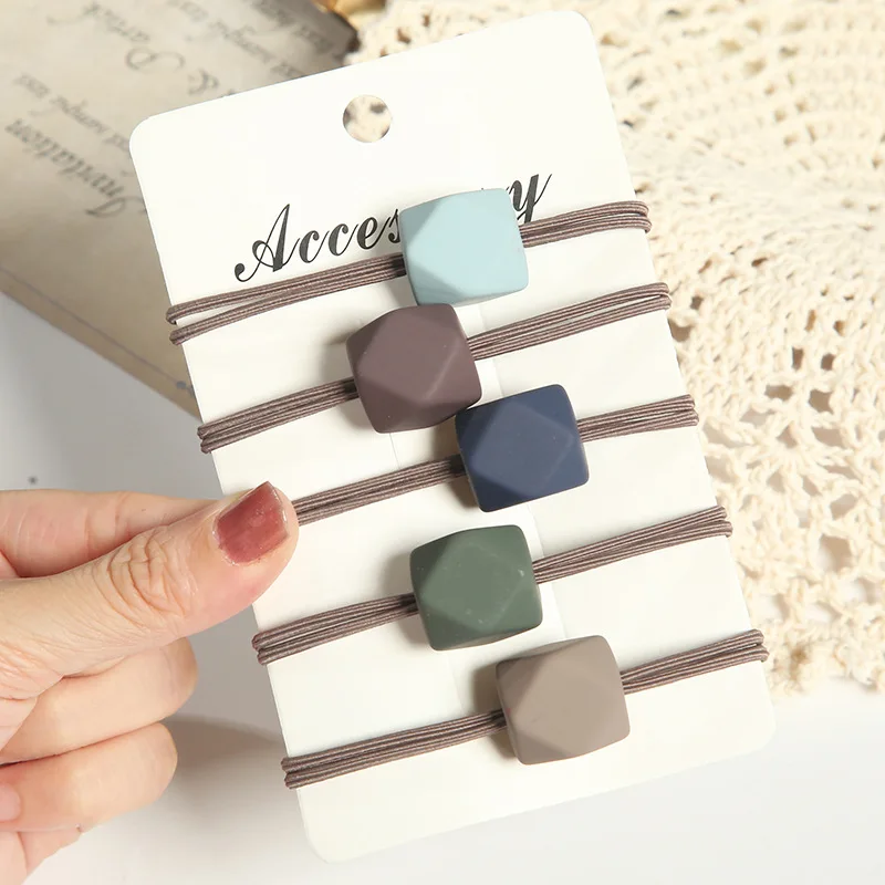 

5PCS Korean Version of the New High Elastic Strong Pull Constantly Rubber Band Hair Accessories Hair Band Резинка Для Волос