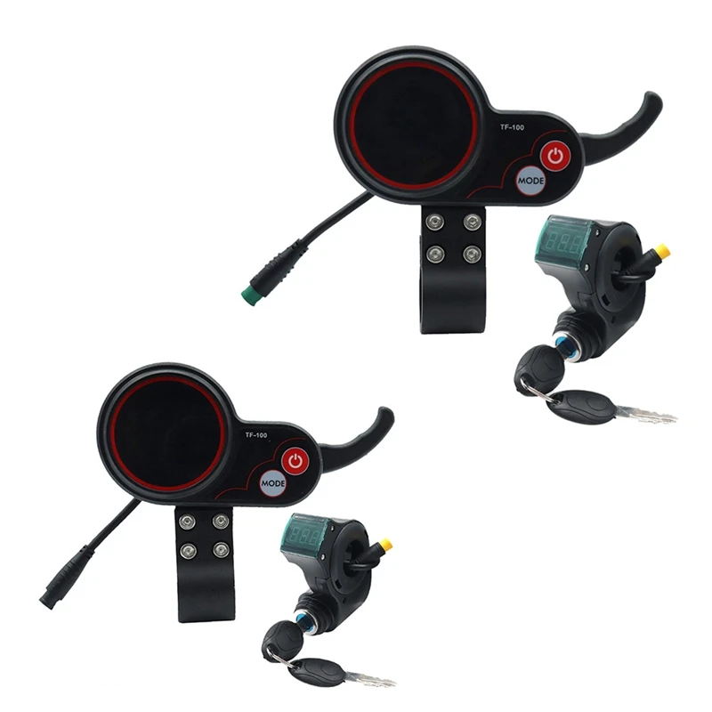 

TF-100 Display Dashboard 5Pin+3PIN Ignition Lock Key Scooter Skateboard Speedometer For Kugoo M4 Electric Scooter Parts