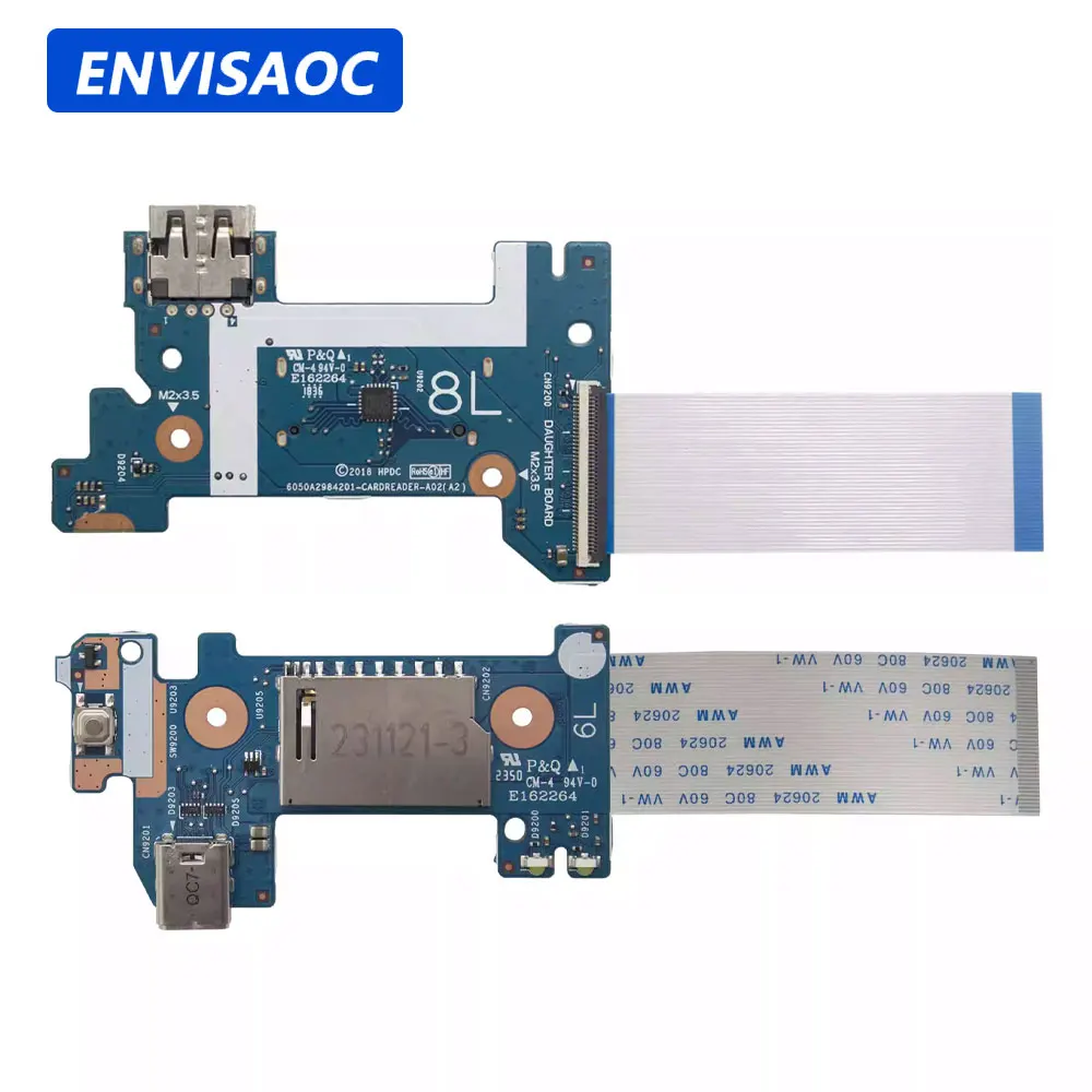 Фото Для ноутбуков HP 14S-CR, 14Q-CS, 14Q-CY, TPN-I131, TPN-I132, 240, 245, 246 G7: кабель USB Type-C с кнопкой включения/выключения (плата) L24483-001 №2
