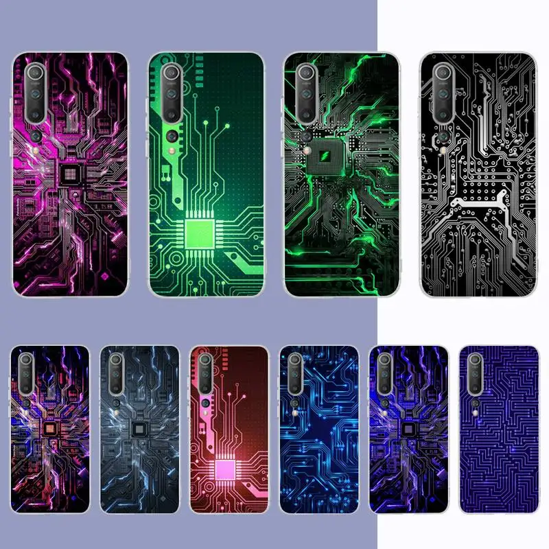 

Circuit board Phone Case for Samsung S21 A10 for Redmi Note 7 9 for Huawei P30Pro Honor 8X 10i cover