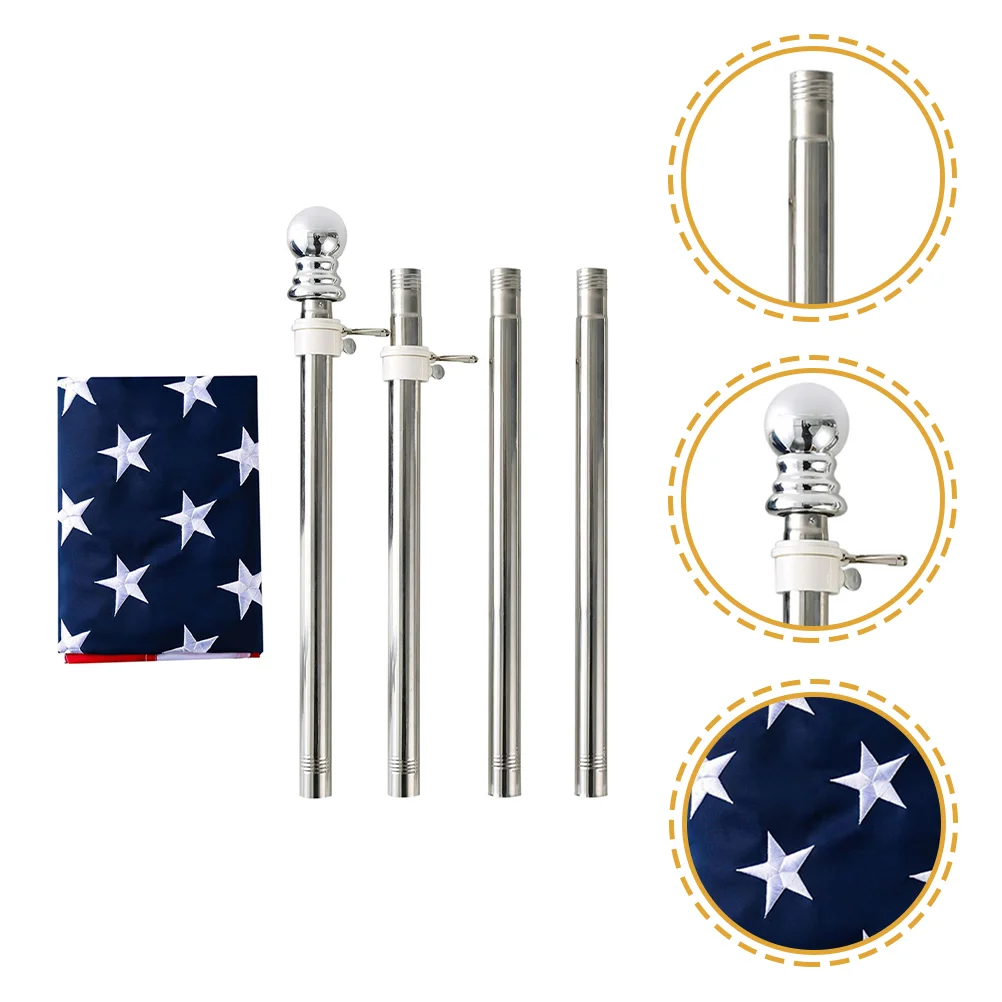 

1 Set Flag Telescoping Flag Pole Flagpole Display Mount House Flag Pole Kit American Flag Kit Usa Telescopic Flag Pole Kit