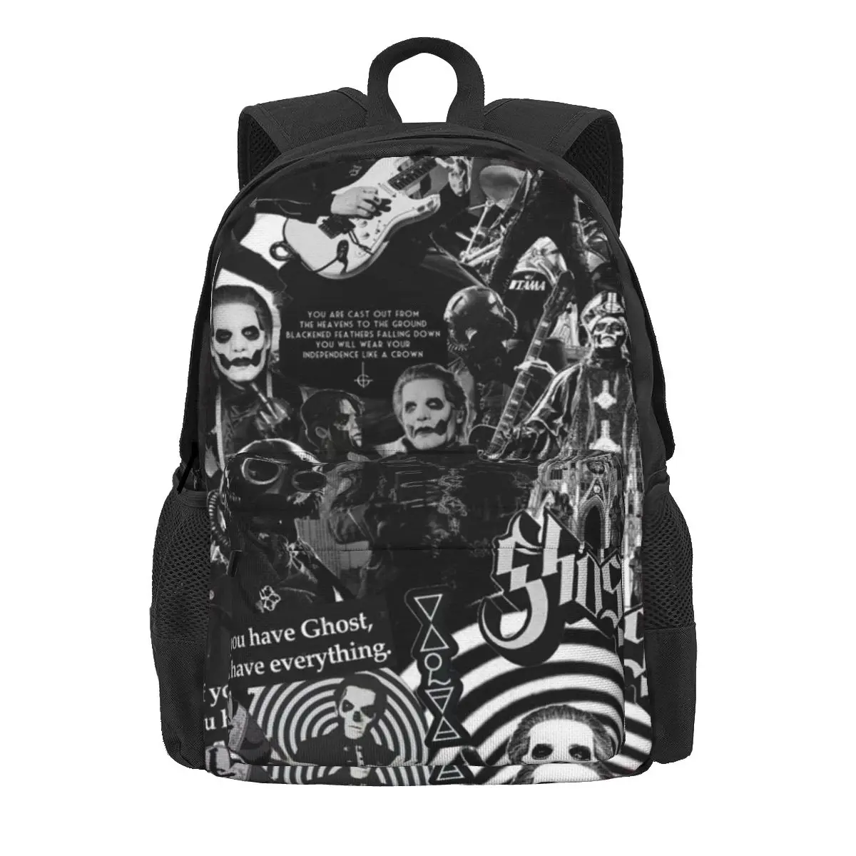 Женский рюкзак с принтом рок-группы Ghost Band большой дорожный ранец для Хэллоуина