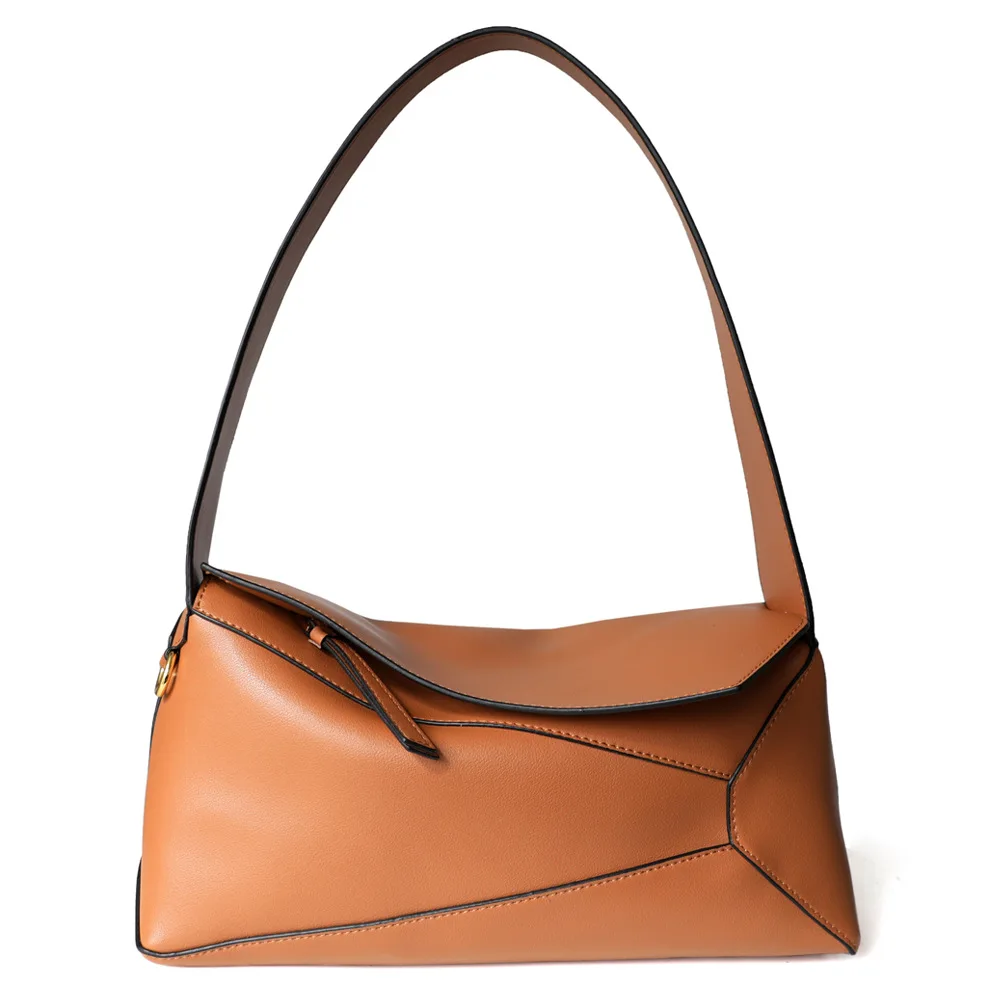 

High Quality Genuine Leather Ladie HandBags 2022New Fashion Female Shoulder Bag Geometry Large Capacity Handbag Bolsas Feminina