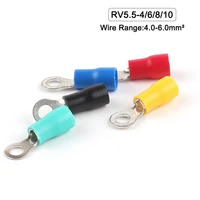 100pcs rv5 5 46810 ring insulated terminal suit 4 6mm2 cable wire connector crimp terminal suit 12 10awg
