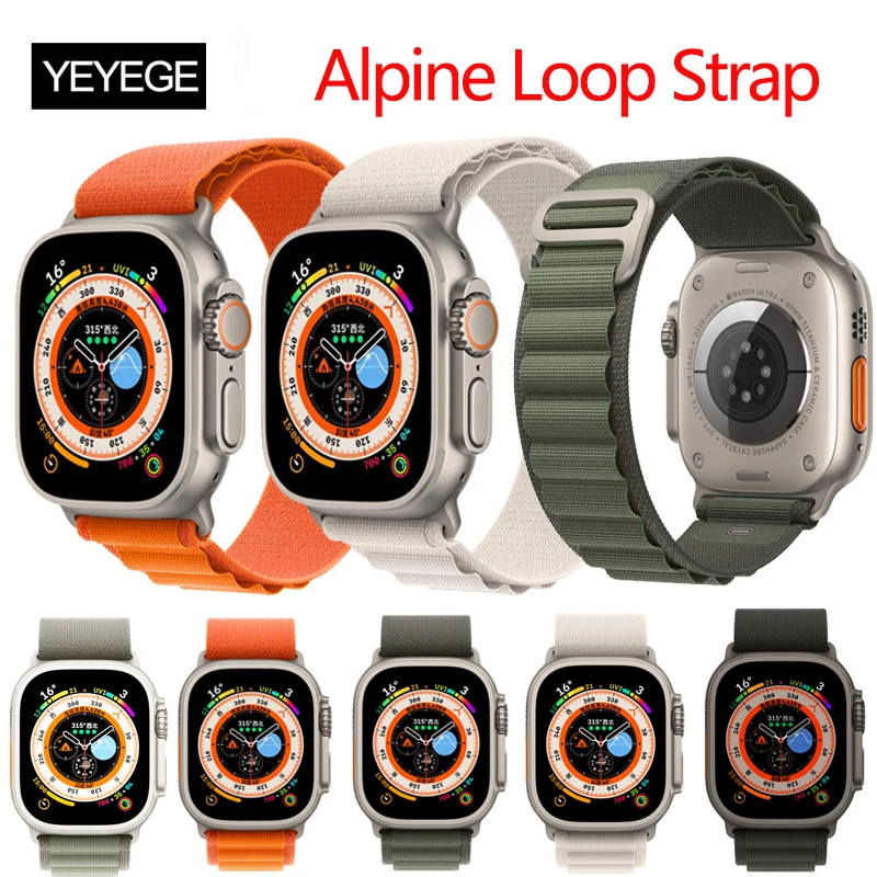 Alpine Loop Strap For Apple Watch Ultra 49mm 44mm 45mm Band Polyester Bracelet For Apple Watch 8 7 6 5 Band 42mm 40mm 38mm 41mm