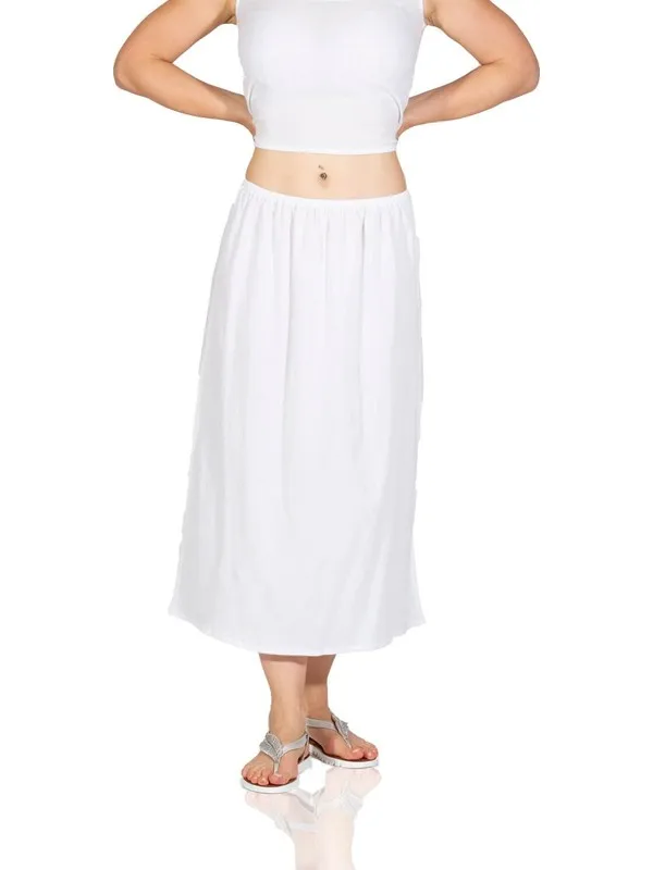 

Long Sile Cloth Skirt Lining White Women Summer Dress Casual Long Prom Midi Maxi